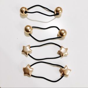 Hair tie bundle! 4pcs total! (2 balls, 2 stars)